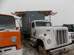 International truck with 20 foot container