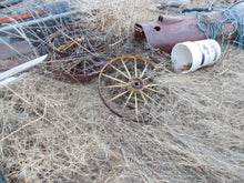 Load image into Gallery viewer, 25 year collection of antique  steel farm equipment wheels